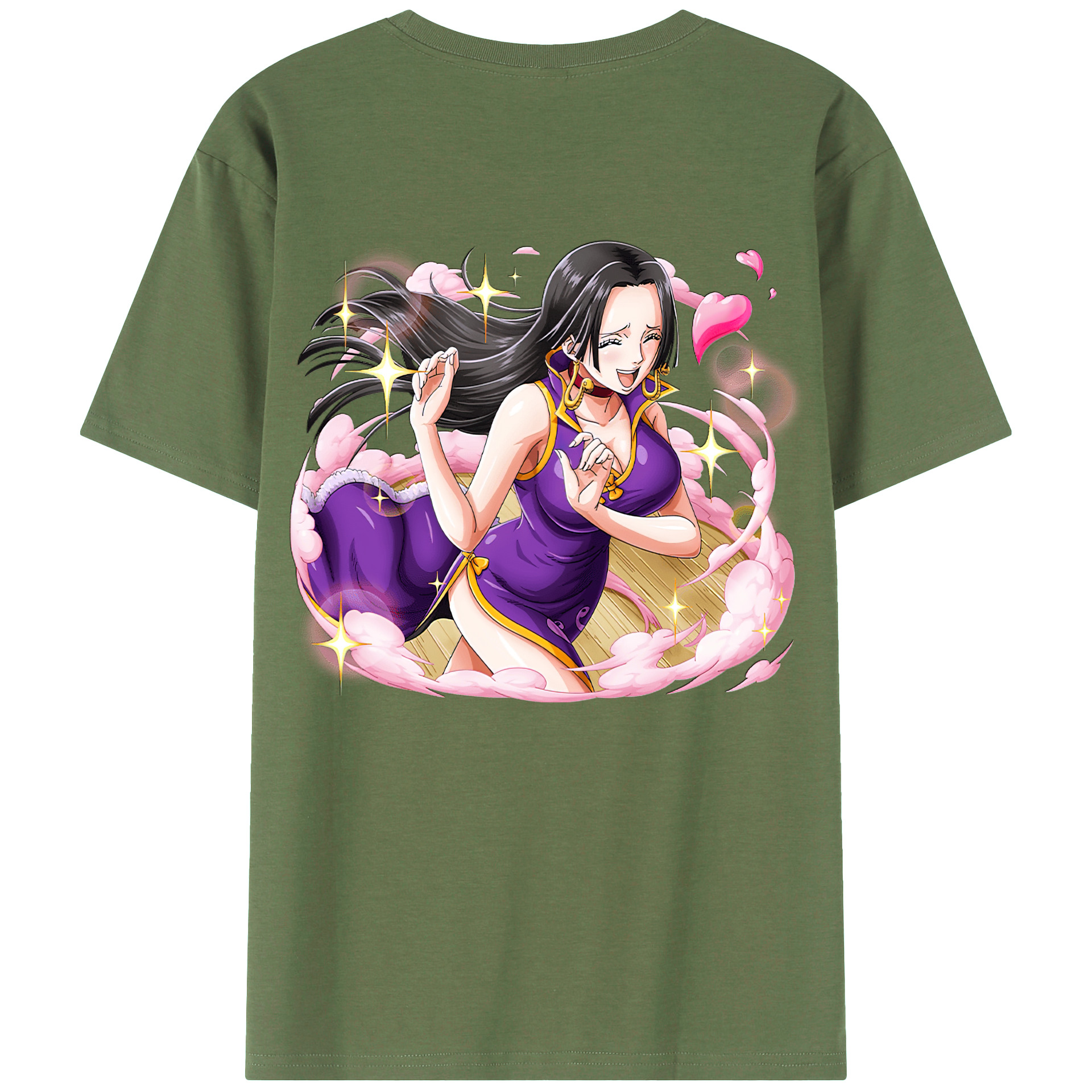 ワンピース ボア・ハンコック ONE PIECE Boa·Hancock 綿100％ メンズ半袖Tシャツ（バックプリント） 通気性
